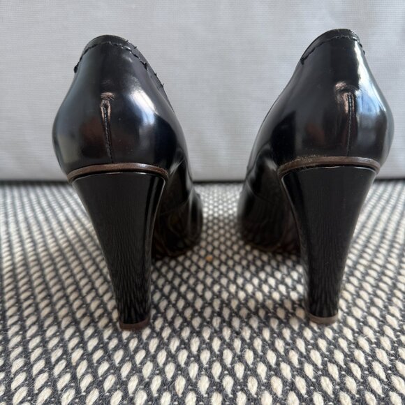 Marc Jacobs Black Leather Heels | Size 40.5 | Square Toe Platform | Designer - Picture 3 of 8